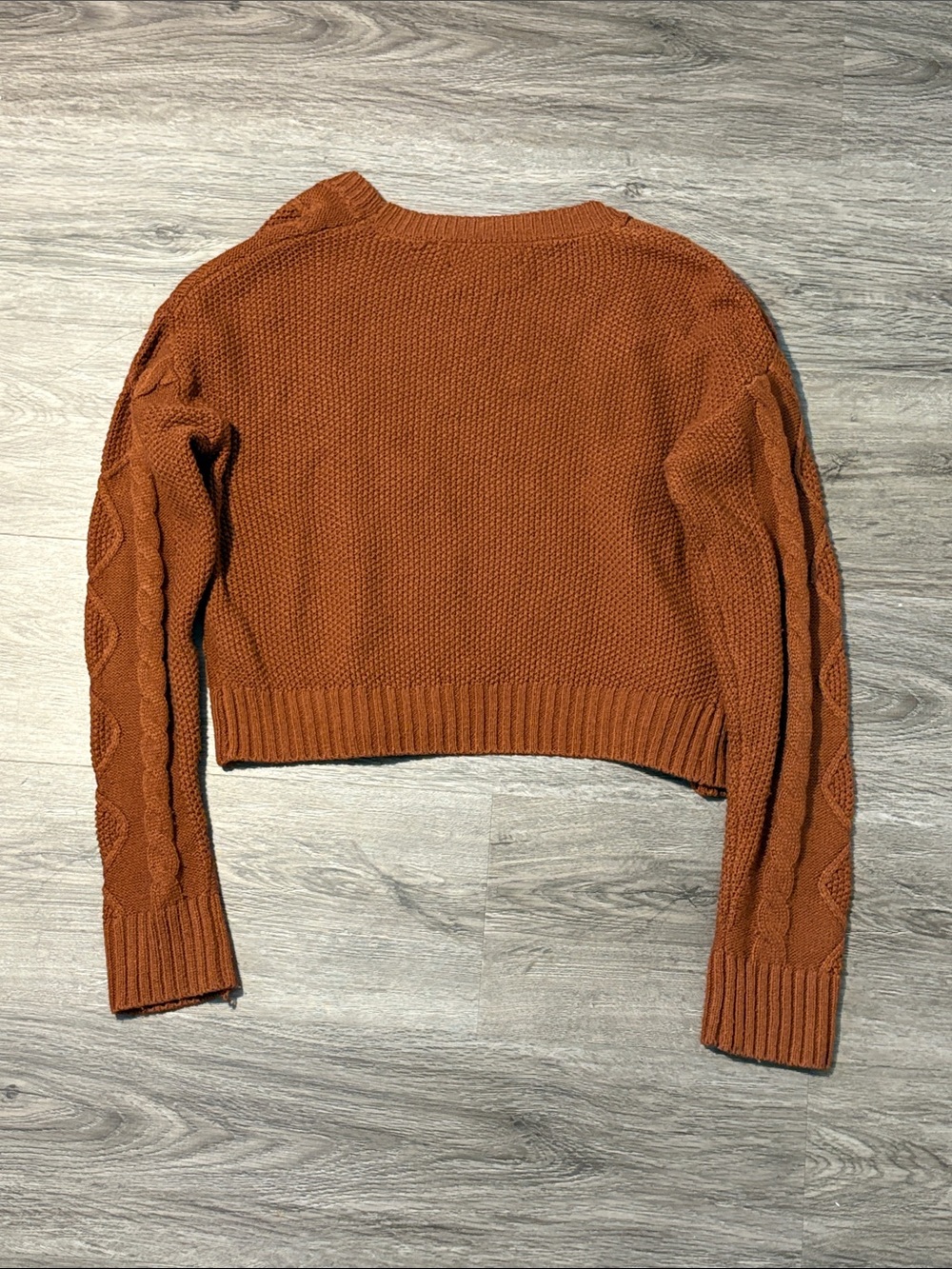 Almost Famous Rust Cable Knit Button-Up Cardigan - Picture 4 of 4